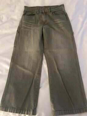 Vintage Levi's Carpenter Wide Leg Jeans | Washed Sage | Baggy Utility | Y2K